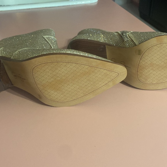 New Jessica Simpson gold glitter ankle boots - Picture 5 of 5